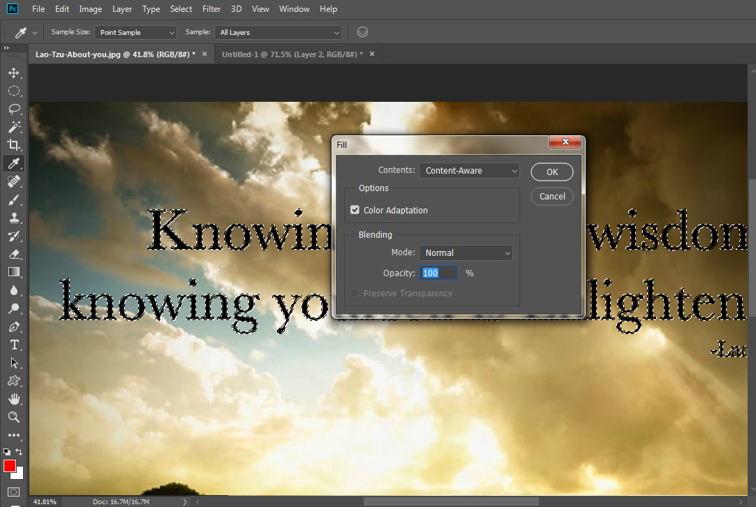 Photoshop Yazı Silme
